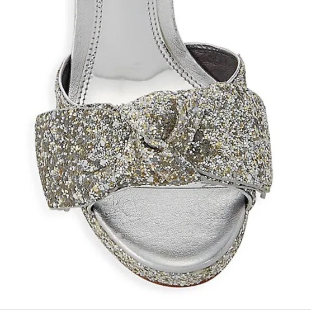 Kate Spade New York Miya Glitter Ankle Strap Silver Women's Shoes - Picture 4 of 12